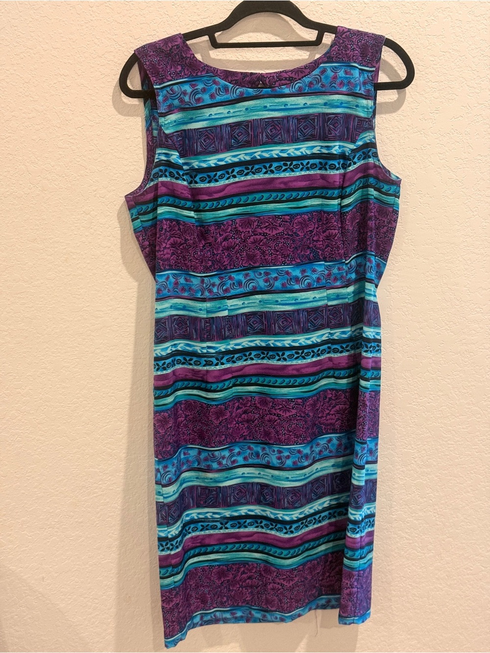 Sag Harbor Purple‎ and Teal Striped Midi Dress